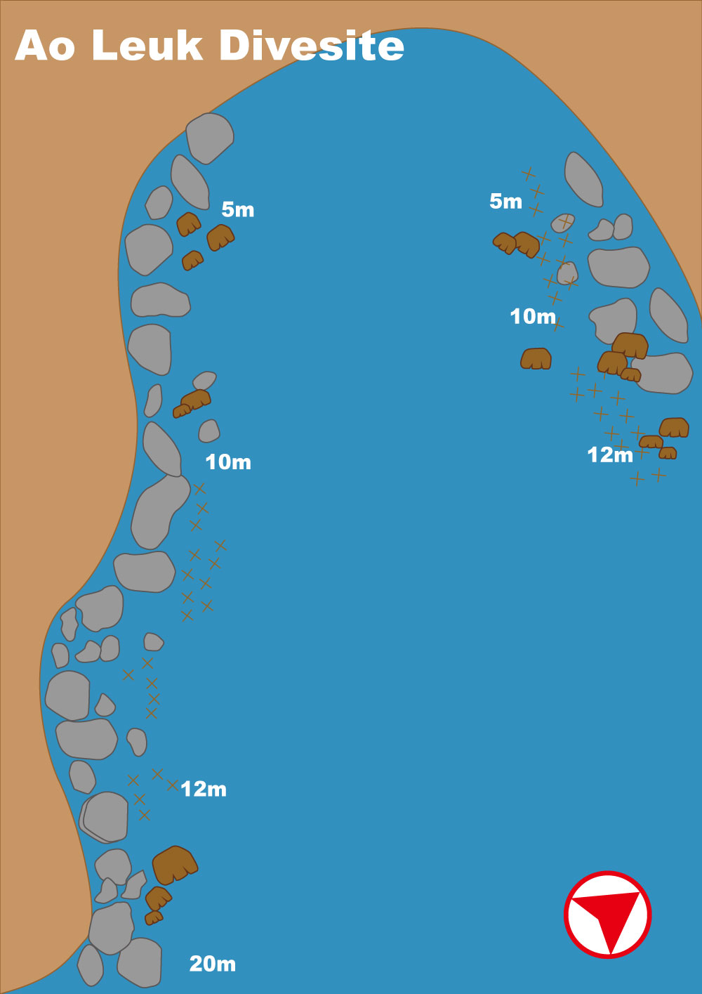イメージ／タオ島ダイビングポイントマップ／アオルーク（パソコン用の画像）