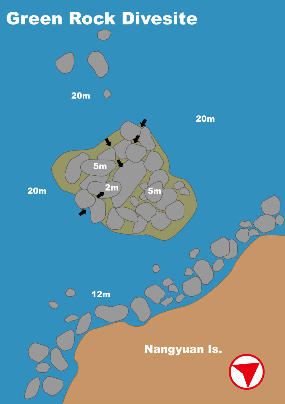 イメージ／タオ島ダイビングポイントマップ／グリーンロック（パソコン用の画像）