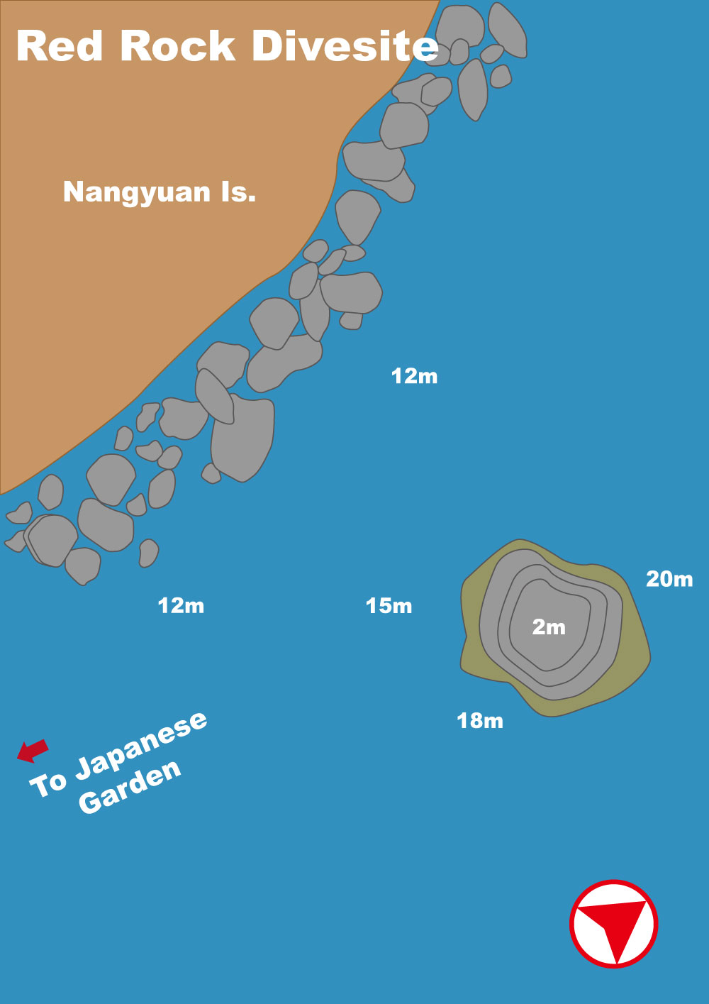 イメージ／タオ島ダイビングポイントマップ／レッドロック（パソコン用の画像）