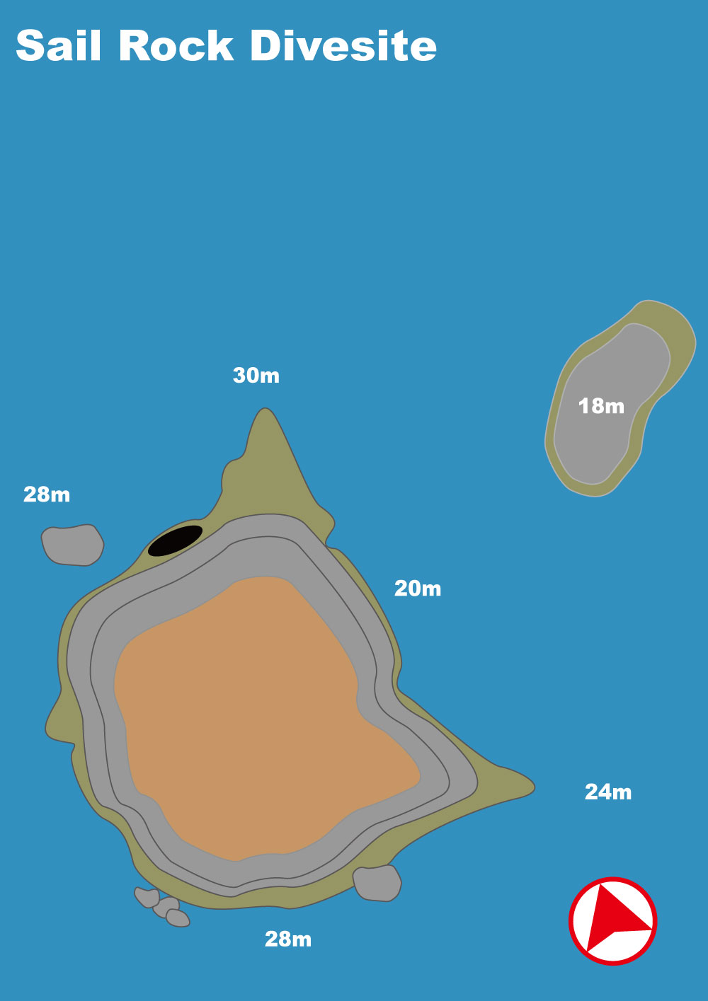イメージ／タオ島ダイビングポイントマップ／セイルロック（パソコン用の画像）