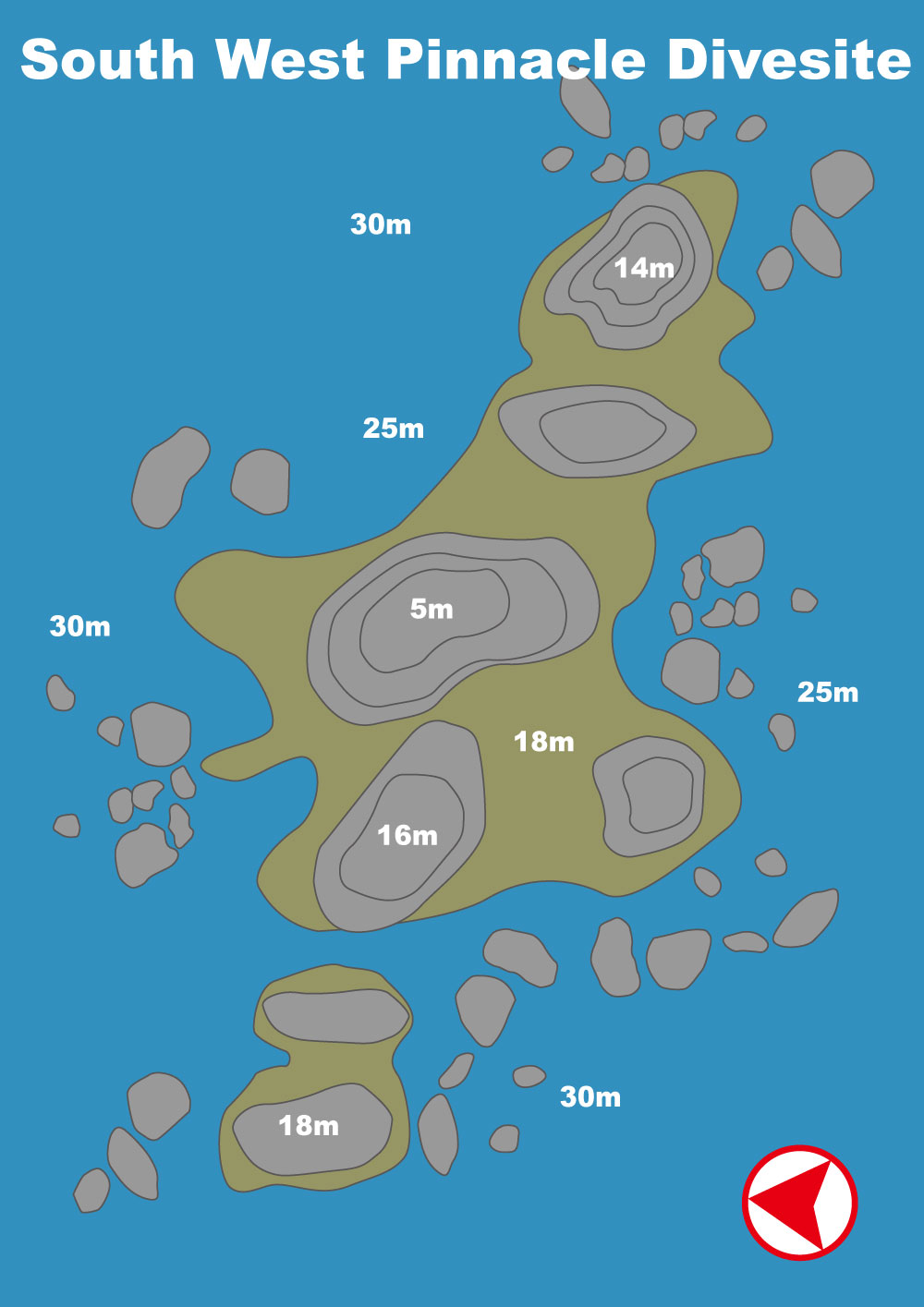 イメージ／タオ島ダイビングポイントマップ／サウスウエストピナクル（パソコン用の画像）
